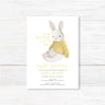 Invitación suave para baby shower de conejo