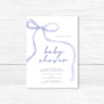 Soft Ribbon Baby Shower Invitation with watercolor ribbon and elegant typography on high-quality cardstock, perfect for celebrating a mom-to-be.