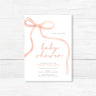 Soft Ribbon Baby Shower Invitation with watercolor ribbon and elegant typography, printed on high-quality cardstock with event details.