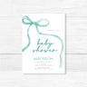 Soft Ribbon Baby Shower Invitation with watercolor ribbon and elegant typography on high-quality cardstock.