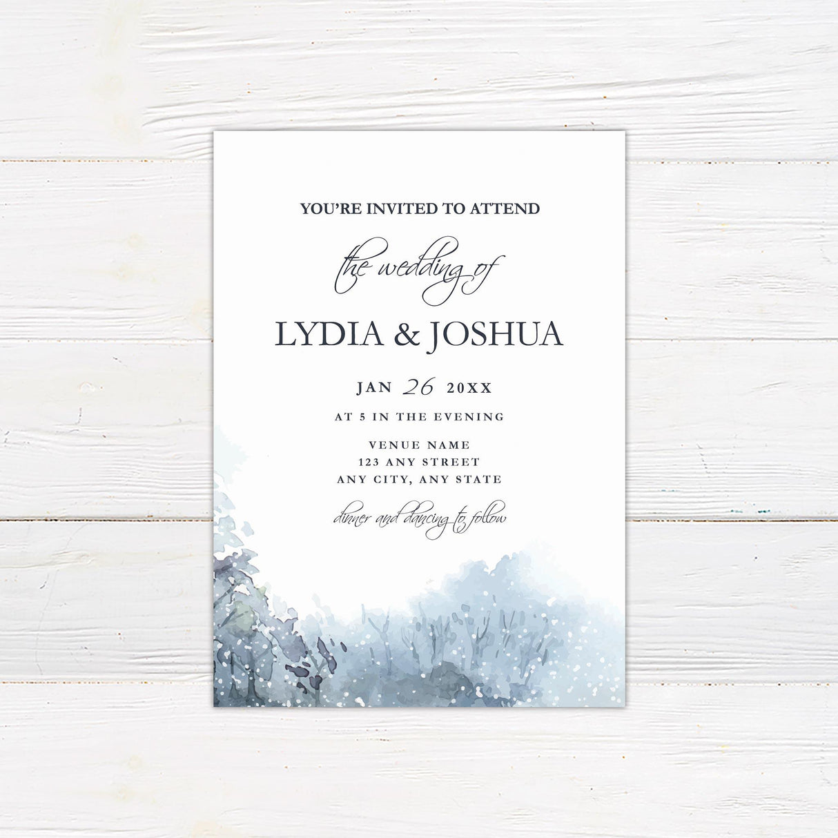 Soft Snowfall Invitations - goprintplus