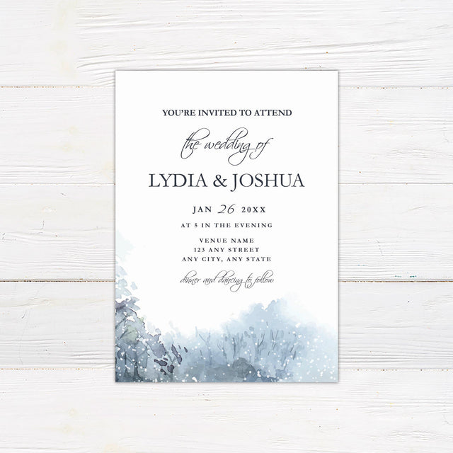 Soft Snowfall Invitations - goprintplus