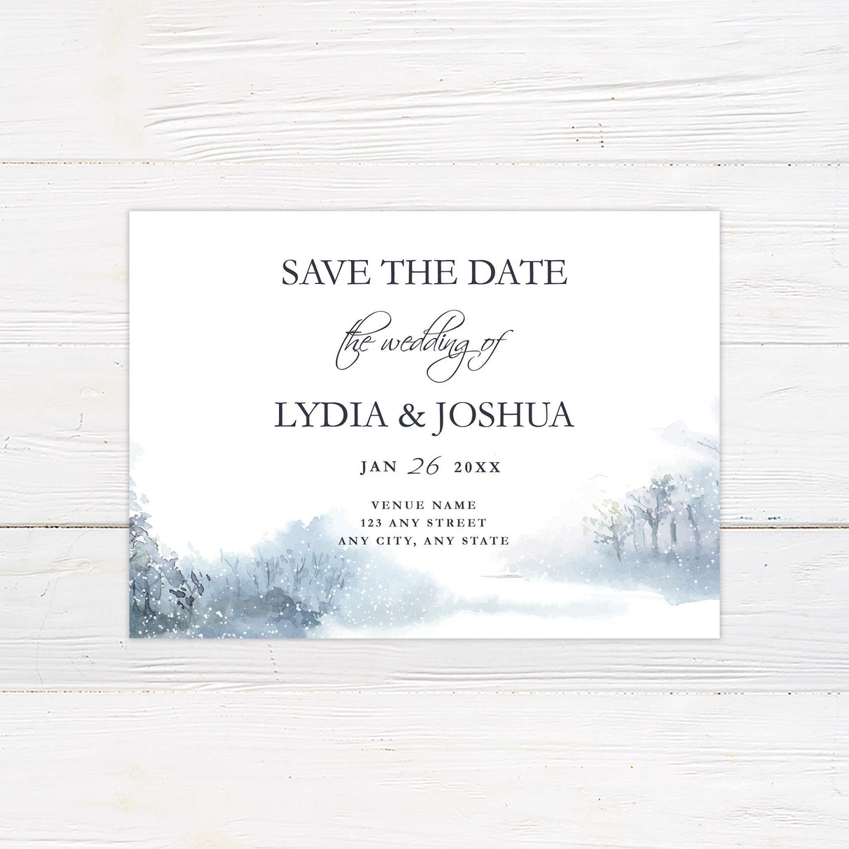 Soft Snowfall Invitations - goprintplus