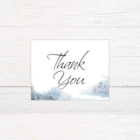 Soft Snowfall Thank You Card - goprintplus