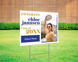 Solid Background Photo Graduation Yard Sign - goprintplus