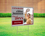 Solid Background Photo Graduation Yard Sign - goprintplus