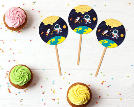 Space Adventure Cupcake Topper - goprintplus