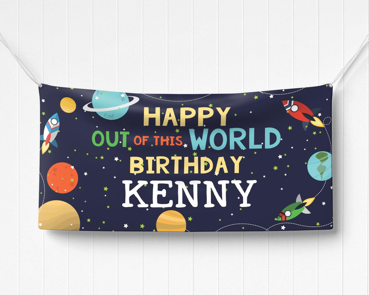 Space Birthday Banner - goprintplus