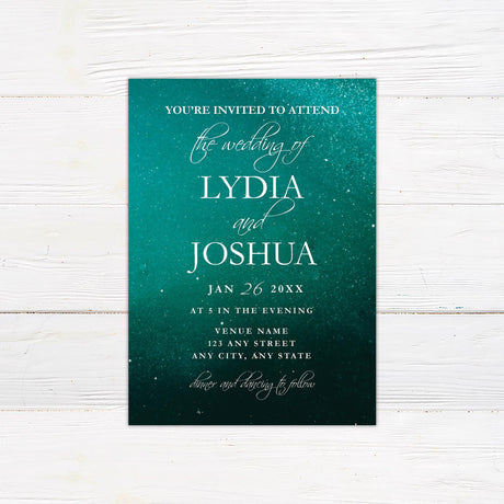 Sparkling Emerald Invitations - goprintplus