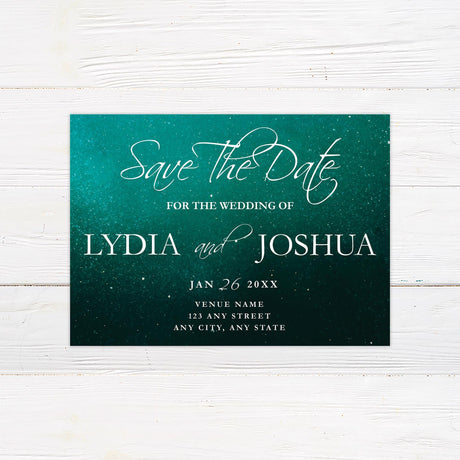 Sparkling Emerald Save The Date - goprintplus