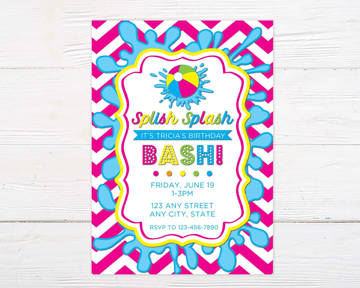 Splish Splash Birthday Invitation - goprintplus