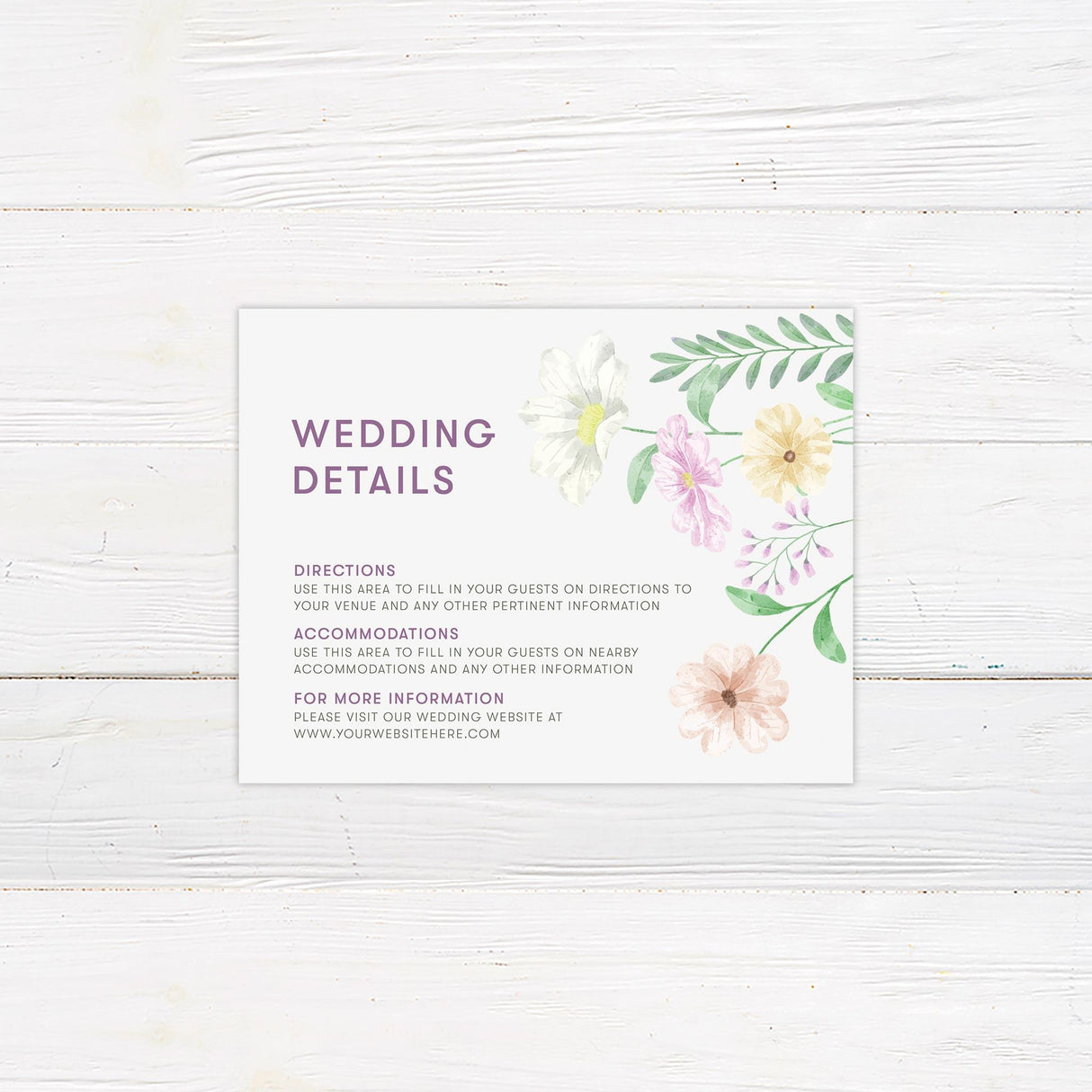 Spring Bouquet Details Card - goprintplus