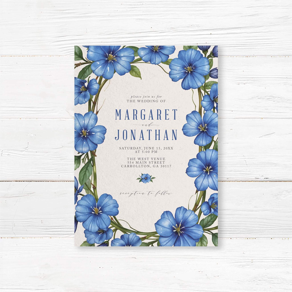 Spring Vibrant Floral Border Invitations | Go Print Plus
