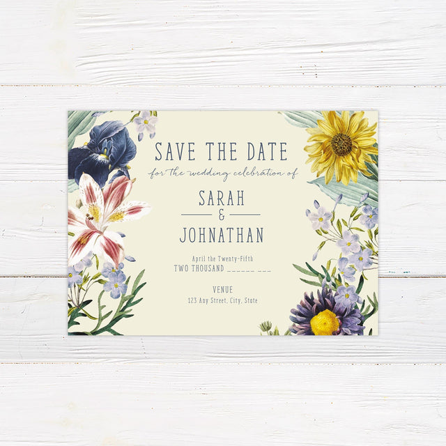 Spring Wildflower Save The Date - goprintplus