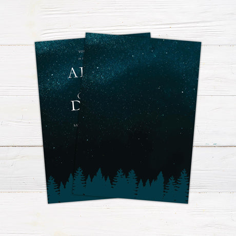 Starry Treeline Invitations - goprintplus