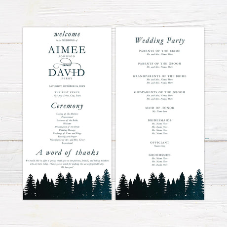 Starry Treeline Invitations - goprintplus