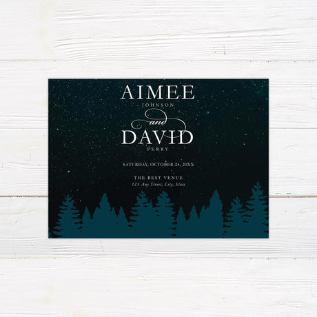 Starry Treeline Invitations - goprintplus