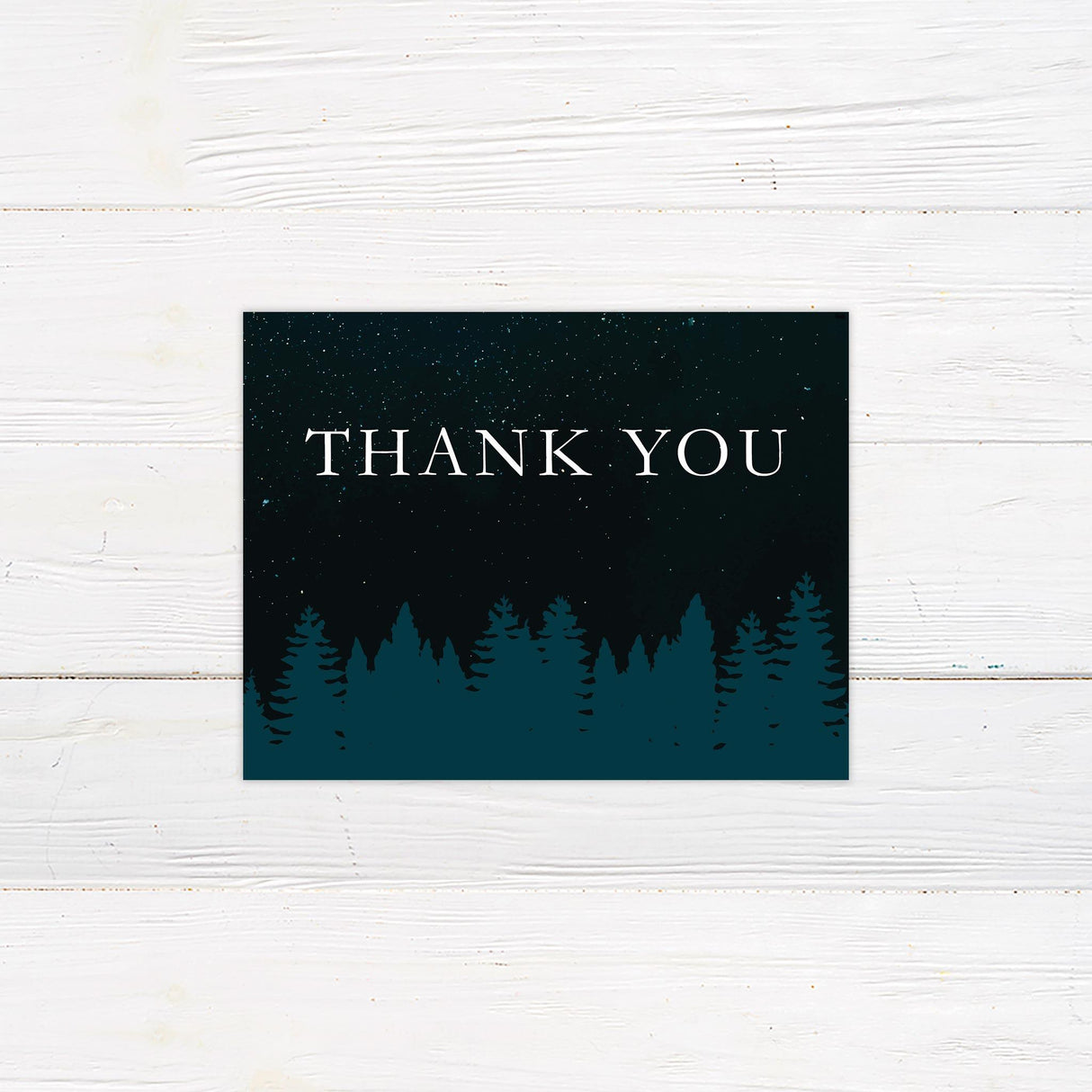 Starry Treeline Thank You Card - goprintplus