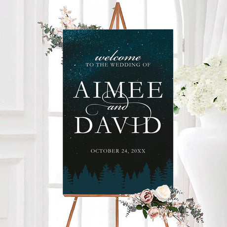 Starry Treeline Invitations - goprintplus