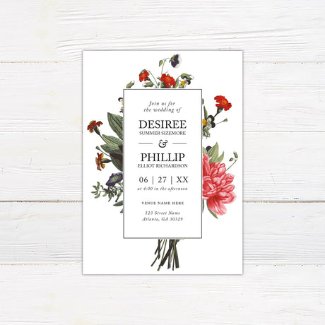 Summer Bouquet Invitation - goprintplus