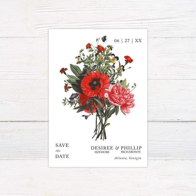 Summer Bouquet Save The Date - goprintplus