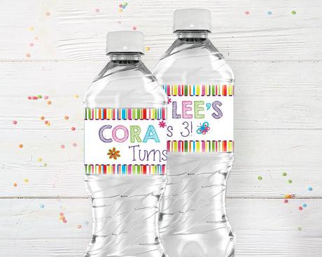 Summer Flowers Water Bottle Labels - goprintplus