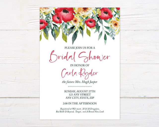 Summer Poppies Invitation - goprintplus