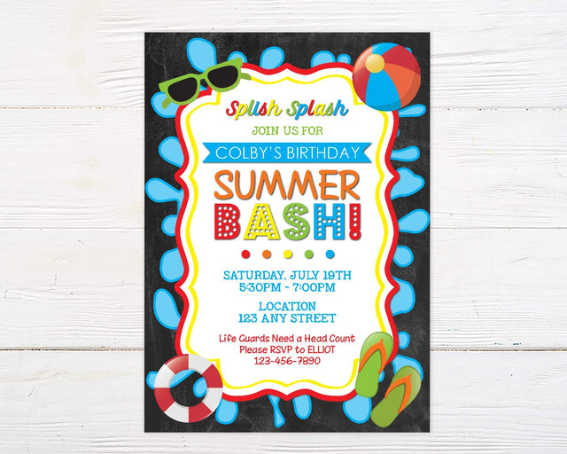 Summer Bash Birthday Invitation - goprintplus