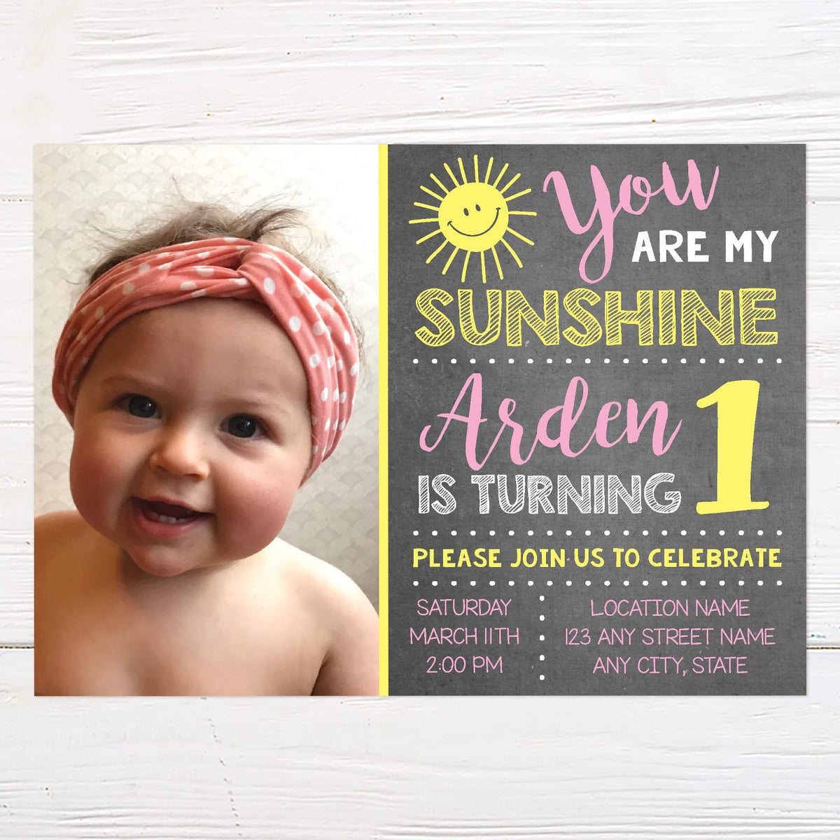 Sunshine birthday invitation go print plus