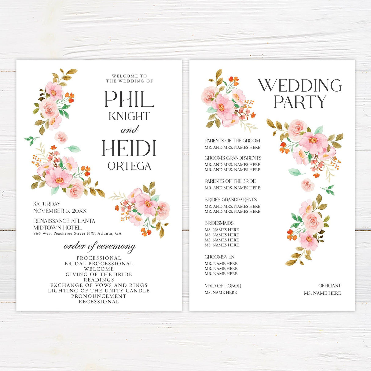 Sweeping Floral Vine Invitation - goprintplus