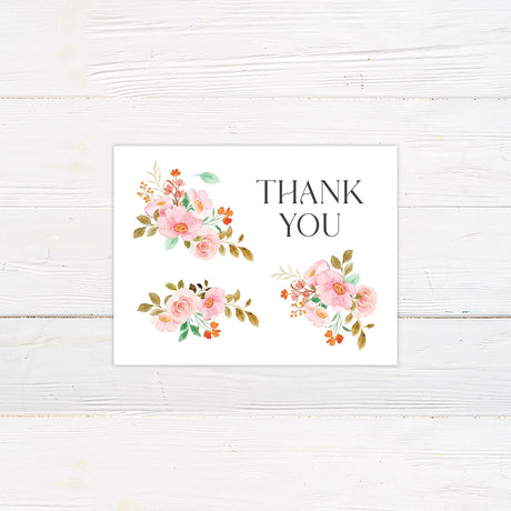 Sweeping Floral Vine Thank You Card - goprintplus