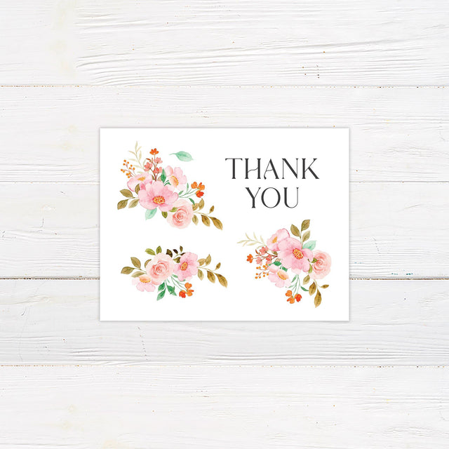 Sweeping Floral Vine Thank You Card - goprintplus