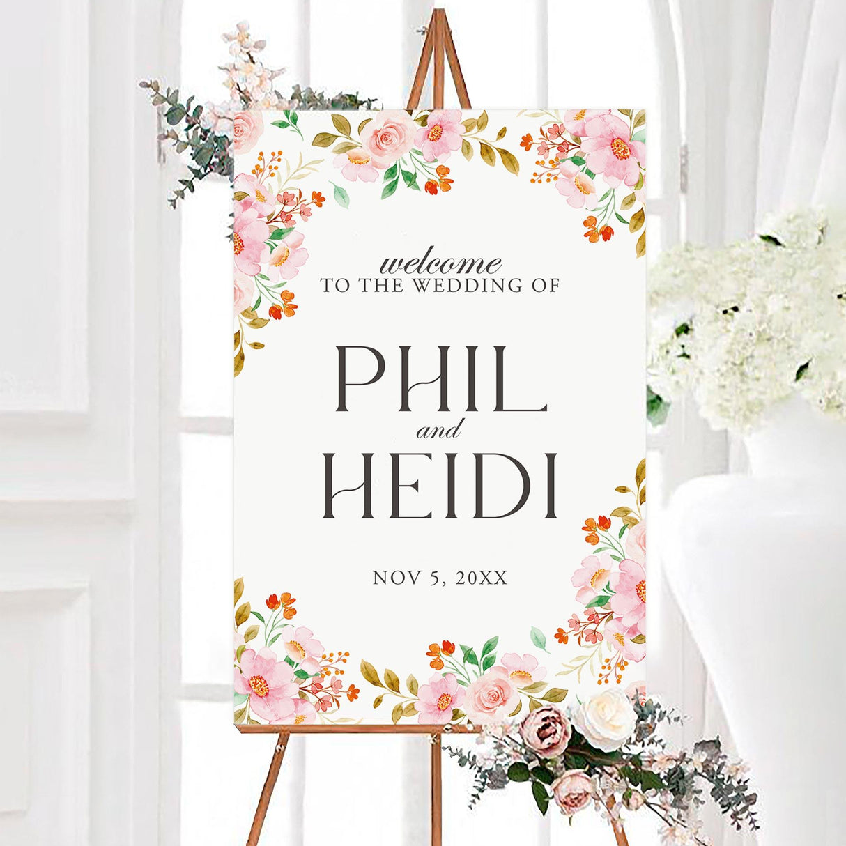 Sweeping Floral Vine Invitation - goprintplus