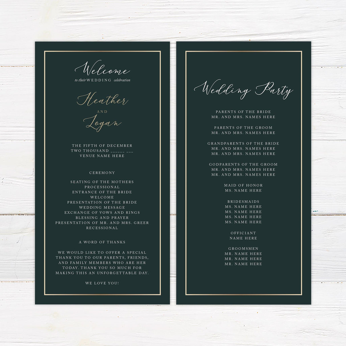 Sweeping Greenery Invitations - goprintplus