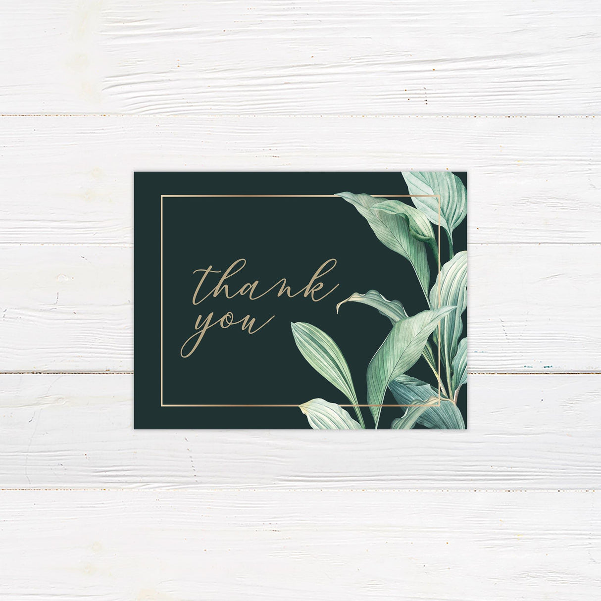 Sweeping Greenery Thank You Card - goprintplus