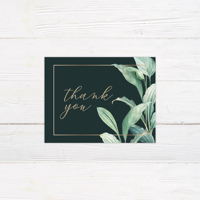 Sweeping Greenery Thank You Card - goprintplus