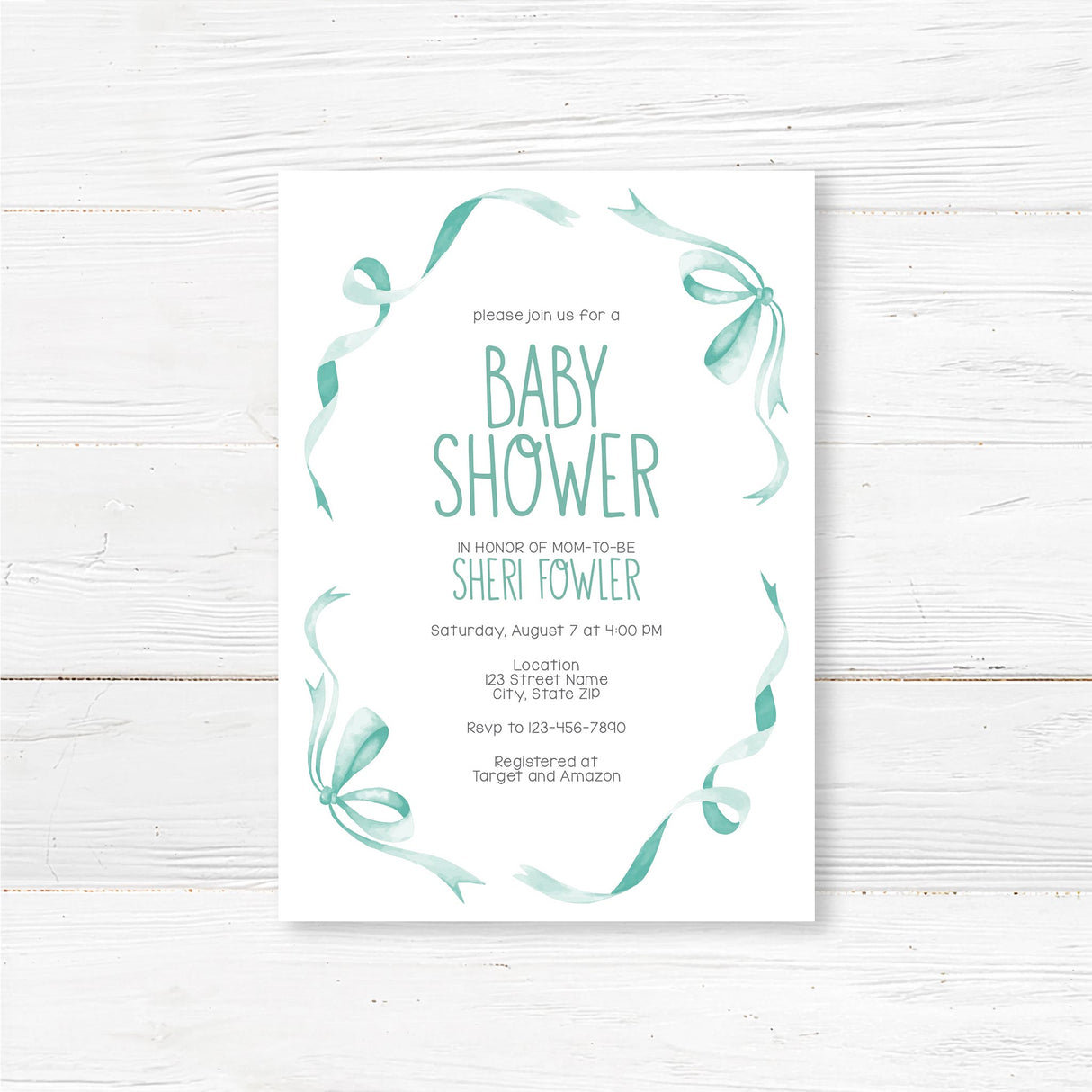 Sweet Ribbons and Bows Invitation