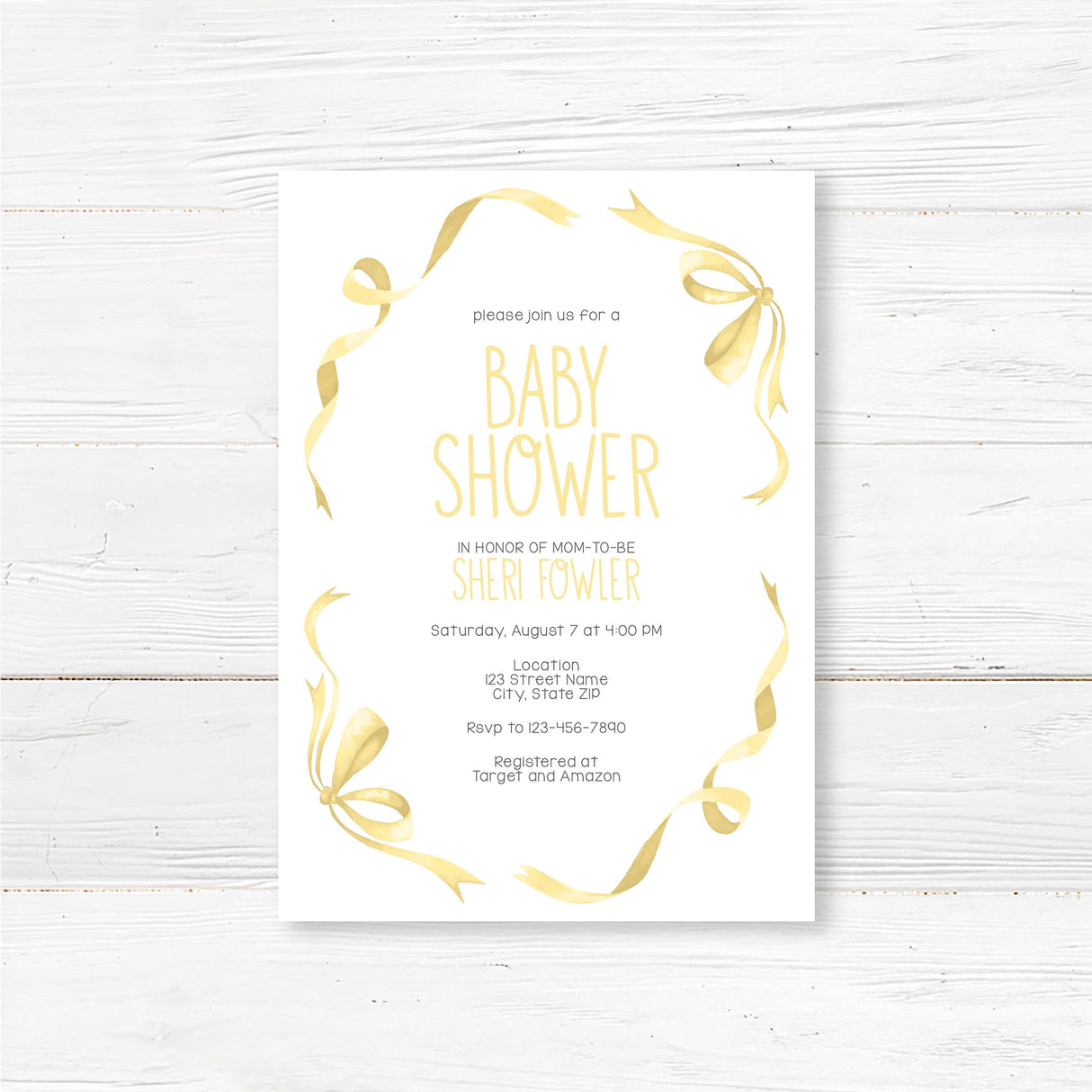 Sweet Ribbons and Bows Invitation