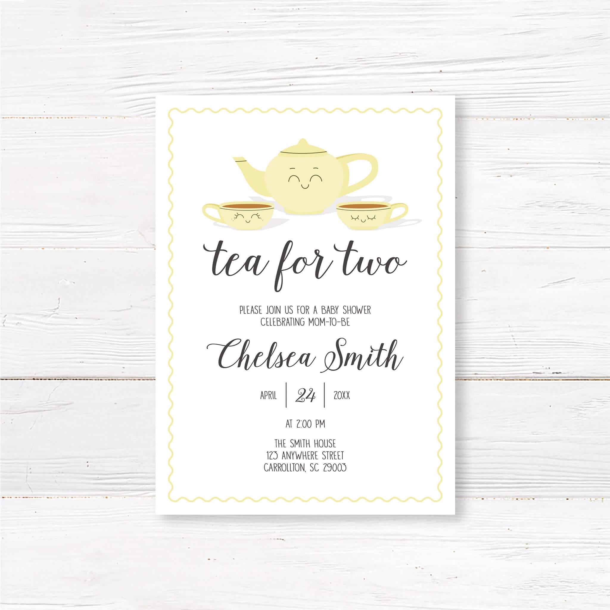 Tea for Two Baby Shower Invitation – Go Print Plus, image size:2048x2048