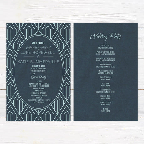 Teal Art Deco Invitations - goprintplus