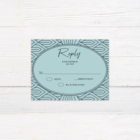 Teal Art Deco Invitations - goprintplus