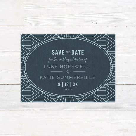 Teal Art Deco Invitations - goprintplus