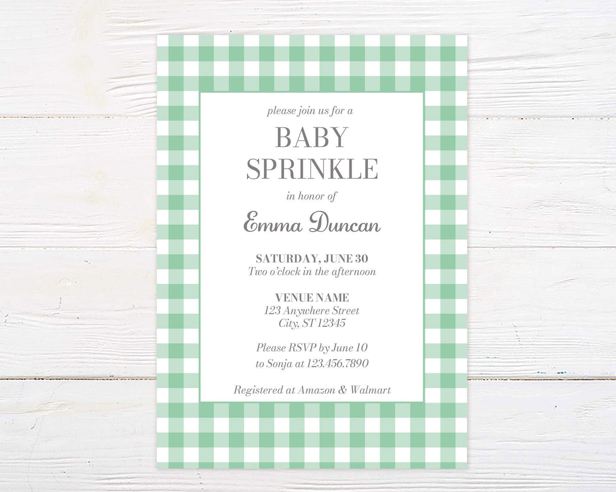 Teal Gingham Shower - goprintplus