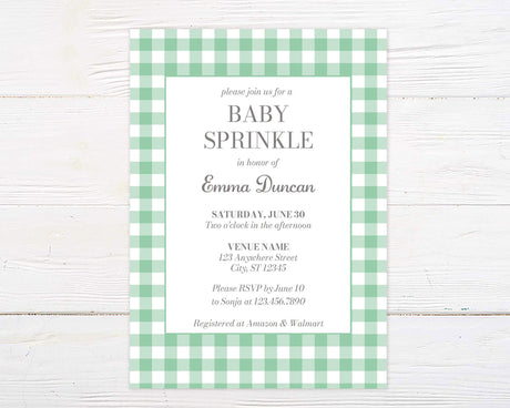 Teal Gingham Shower - goprintplus