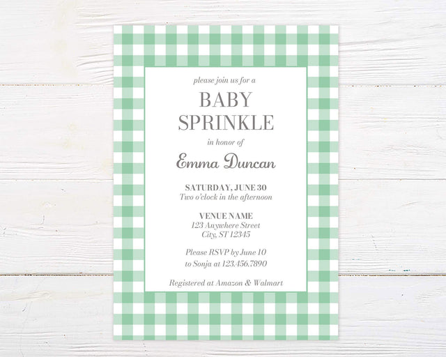 Teal Gingham Shower - goprintplus