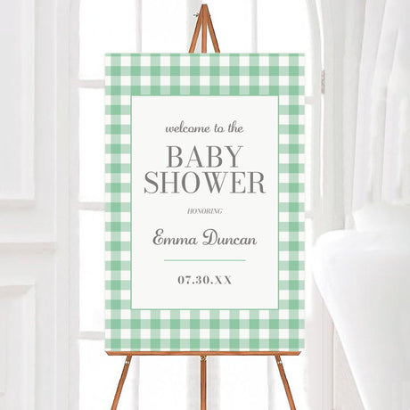 Teal Gingham Shower - goprintplus