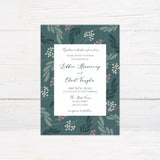 Teal Leaf Invitations - goprintplus