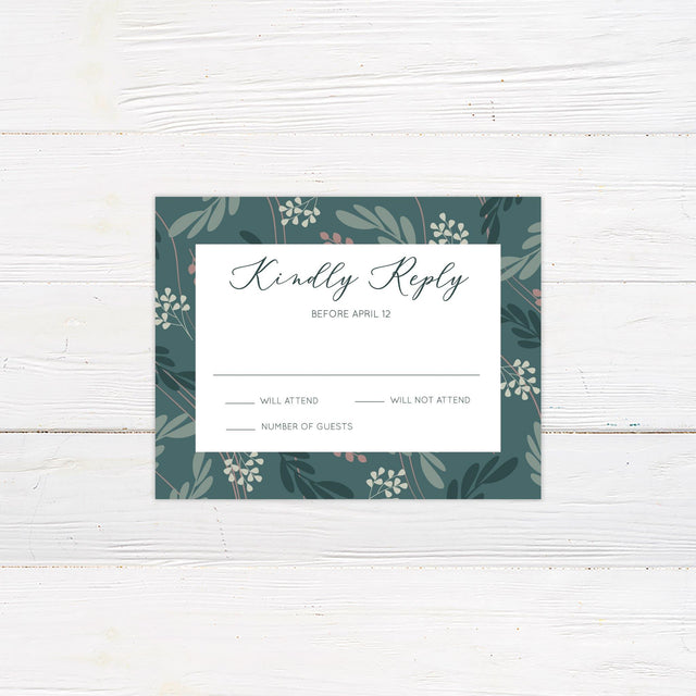 Teal Leaf RSVP - goprintplus