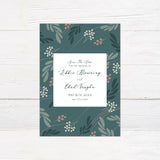 Teal Leaf Invitations - goprintplus