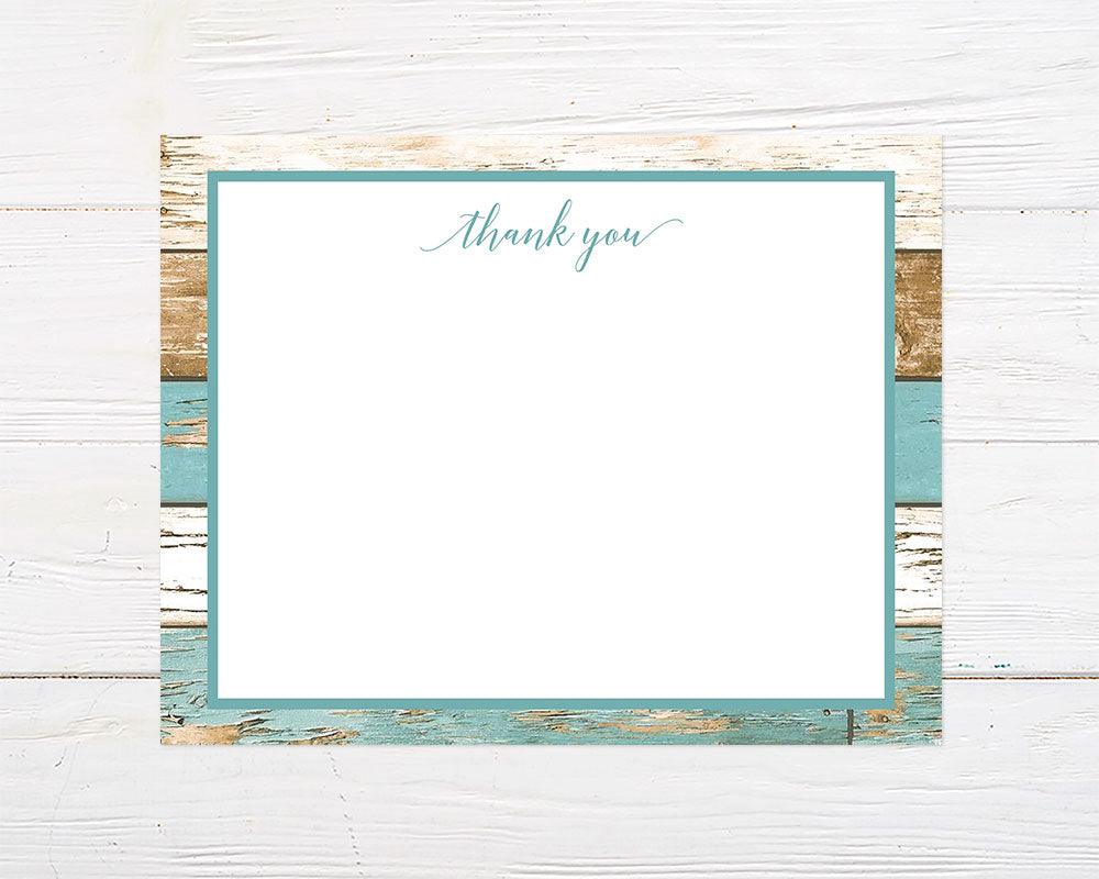 Teal Wood Thank You Card - goprintplus